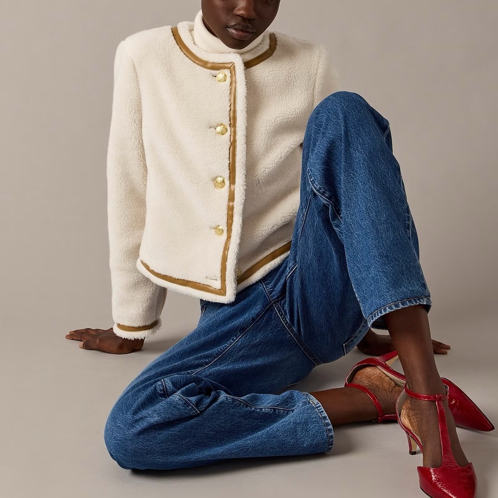 J.Crew Collection lady jacket in sherpa blend